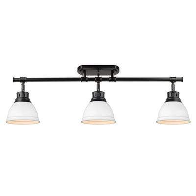 Yep by Golden Lighting Duncan 3-light Semi-Flush Mount in Matte Black and Matte White shade - - Golden Lighting
