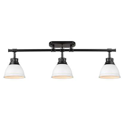 Yep by Golden Lighting Duncan 3-light Semi-Flush Mount in Matte Black and Matte White shade - - Golden Lighting