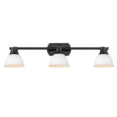 Yep by Golden Lighting Duncan 3-light Semi-Flush Mount in Matte Black and Matte White shade - - Golden Lighting