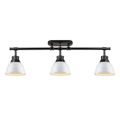 Yep by Golden Lighting Duncan 3-light Semi-Flush Mount in Matte Black and White shade - - Golden Lighting