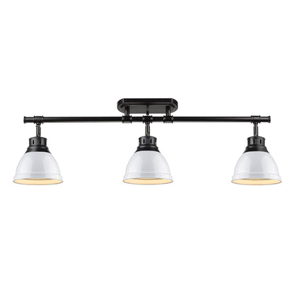 Yep by Golden Lighting Duncan 3-light Semi-Flush Mount in Matte Black and White shade - - Golden Lighting