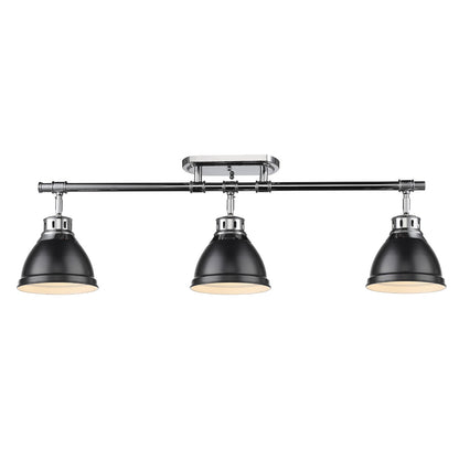 Yep by Golden Lighting Duncan 3-light Semi-Flush Mount in Pewter and Matte Black shade - - Golden Lighting