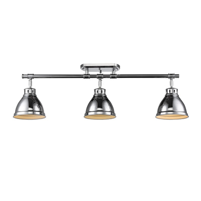 Yep by Golden Lighting Duncan 3-light Semi-Flush Mount in Chrome - - Golden Lighting