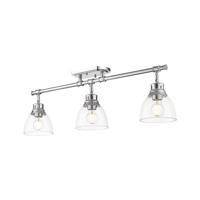 Yep by Golden Lighting Duncan 3-light Semi-Flush Mount in Chrome and Clear Glass - - Golden Lighting