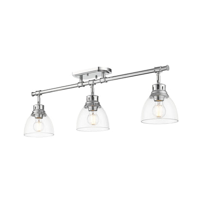 Yep by Golden Lighting Duncan 3-light Semi-Flush Mount in Pewter and Clear Glass - - Golden Lighting