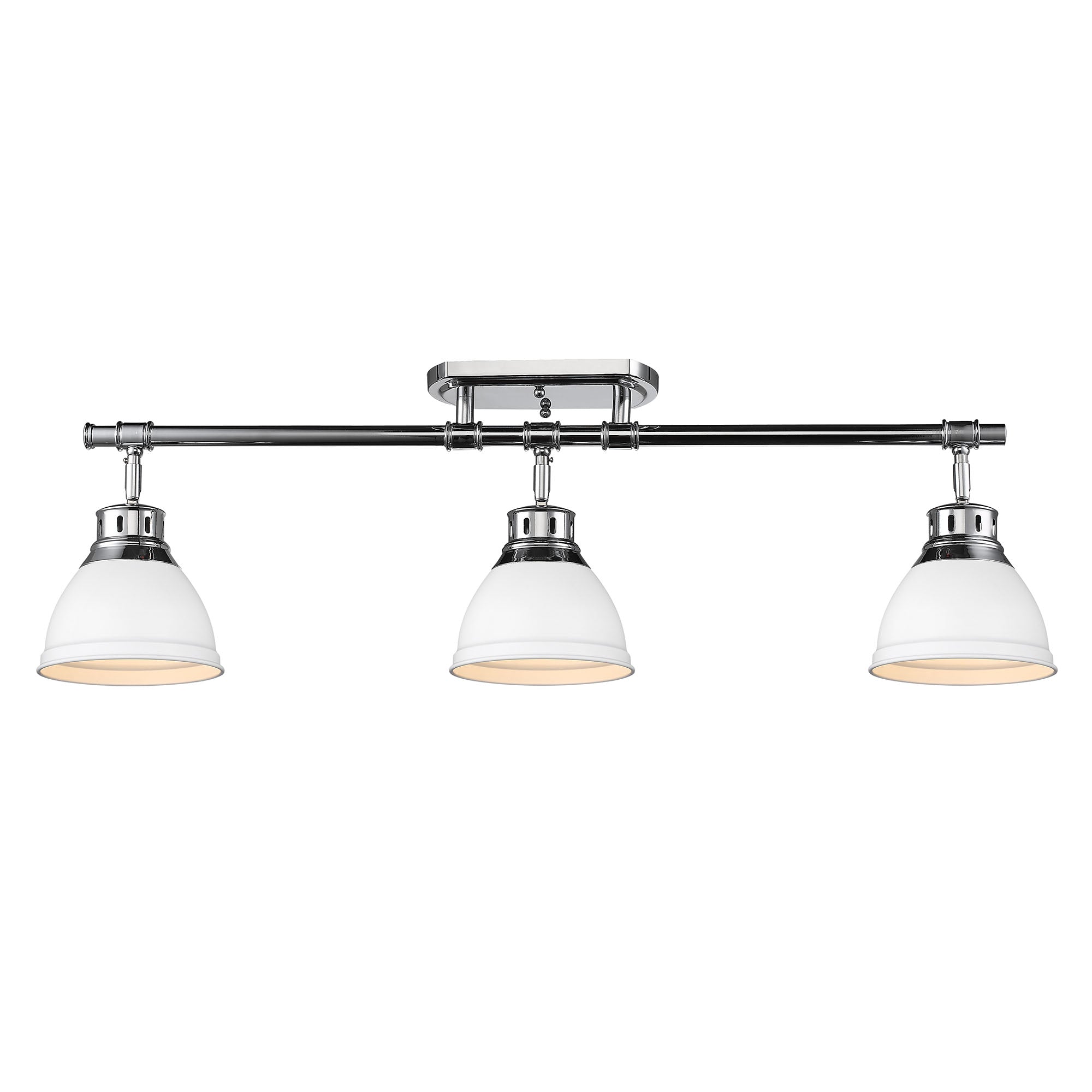 Yep by Golden Lighting Duncan 3-light Semi-Flush Mount in Chrome and Matte White shade - - Golden Lighting