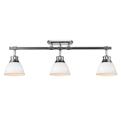 Yep by Golden Lighting Duncan 3-light Semi-Flush Mount in Chrome and Matte White shade - - Golden Lighting