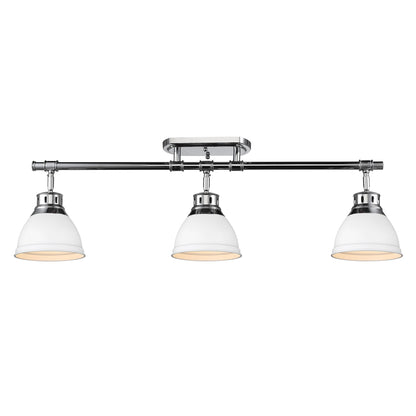 Yep by Golden Lighting Duncan 3-light Semi-Flush Mount in Chrome and Matte White shade - - Golden Lighting