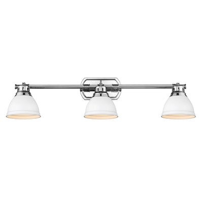 Yep by Golden Lighting Duncan 3-light Semi-Flush Mount in Chrome and Matte White shade - - Golden Lighting