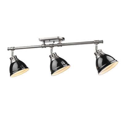 Yep by Golden Lighting Duncan 3-light Semi-Flush Mount in Pewter and Black shade - - Golden Lighting