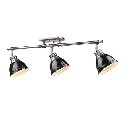 Yep by Golden Lighting Duncan 3-light Semi-Flush Mount in Pewter and Black shade - - Golden Lighting