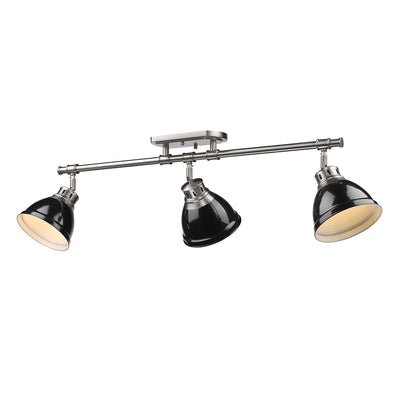 Yep by Golden Lighting Duncan 3-light Semi-Flush Mount in Pewter and Black shade - - Golden Lighting