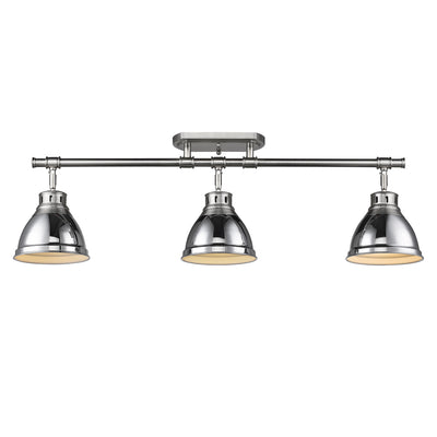 Yep by Golden Lighting Duncan 3-light Semi-Flush Mount in Pewter and Chrome shade - - Golden Lighting