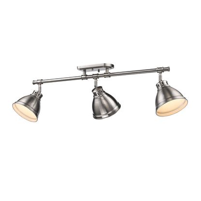 Yep by Golden Lighting Duncan 3-light Semi-Flush Mount in Pewter - - Golden Lighting