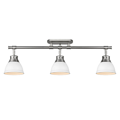 Yep by Golden Lighting Duncan 3-light Semi-Flush Mount in Pewter and Matte White shade - - Golden Lighting