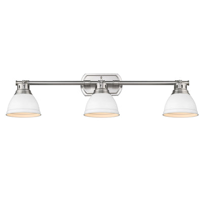 Yep by Golden Lighting Duncan 3-light Semi-Flush Mount in Pewter and Matte White shade - - Golden Lighting