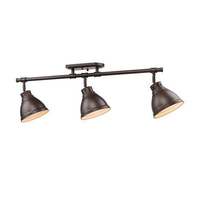 Duncan 3-light Semi-Flush Mount in Rubbed Bronze - - Golden Lighting
