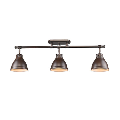Duncan 3-light Semi-Flush Mount in Rubbed Bronze - - Golden Lighting