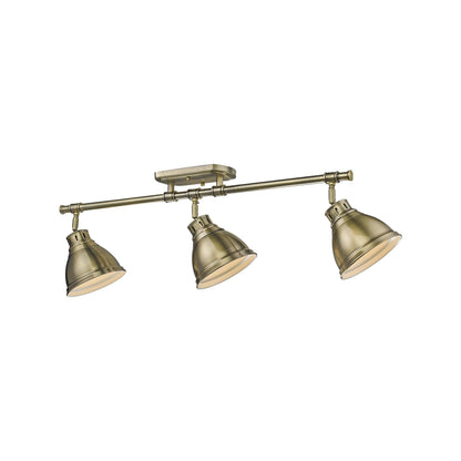 Yep by Golden Lighting Duncan 3-light Semi-Flush Mount in Aged Brass