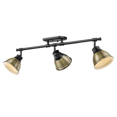 Yep by Golden Lighting Duncan 3-light Semi-Flush Mount in Matte Black and Aged Brass shade - Default Title - Golden Lighting