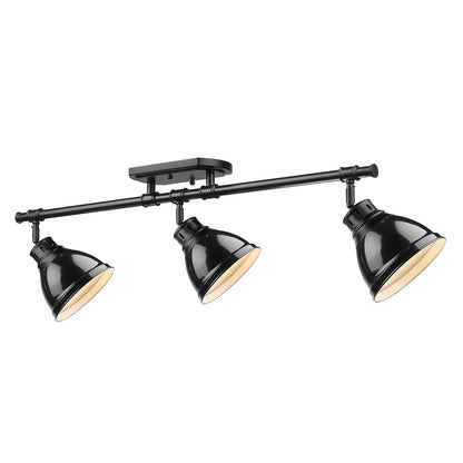 Yep by Golden Lighting Duncan 3-light Semi-Flush Mount in Matte Black and Black shade