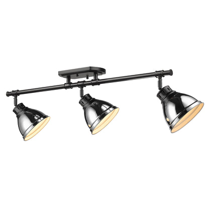 Yep by Golden Lighting Duncan 3-light Semi-Flush Mount in Matte Black and Chrome shade - - Golden Lighting