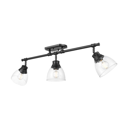 Yep by Golden Lighting Duncan 3-light Semi-Flush Mount in Matte Black and Clear Glass - Default Title - Golden Lighting