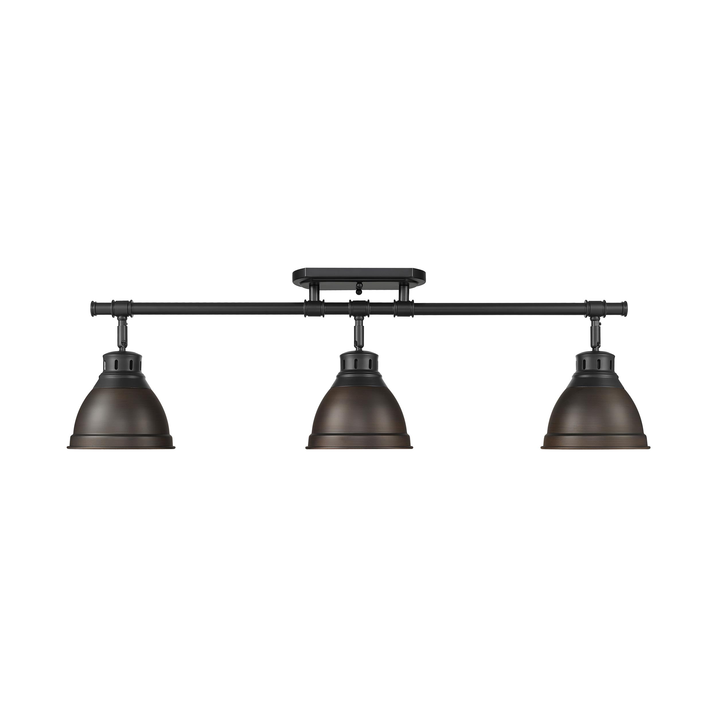 Yep by Golden Lighting Duncan 3-light Semi-Flush Mount in Matte Black and Rubbed Bronze shade