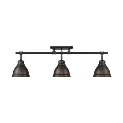 Yep by Golden Lighting Duncan 3-light Semi-Flush Mount in Matte Black and Rubbed Bronze shade - - Golden Lighting