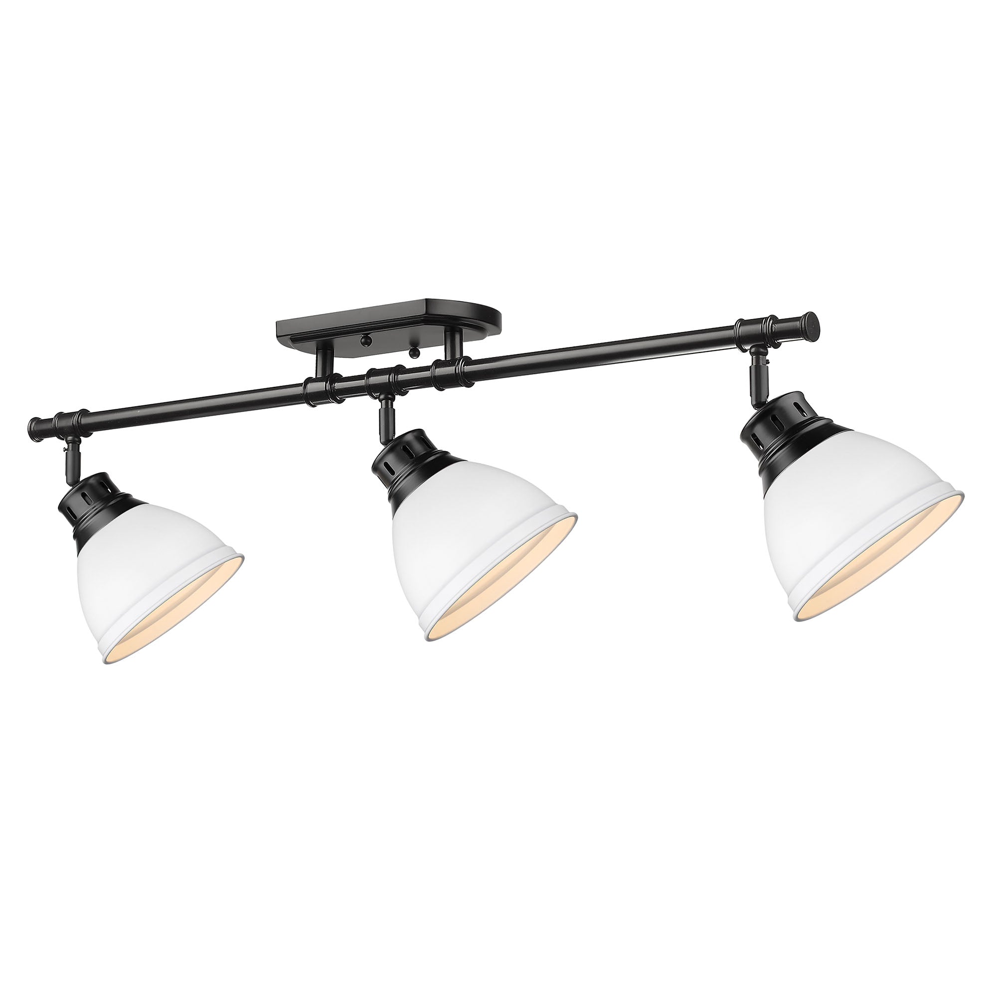 Yep by Golden Lighting Duncan 3-light Semi-Flush Mount in Matte Black and Matte White shade - - Golden Lighting
