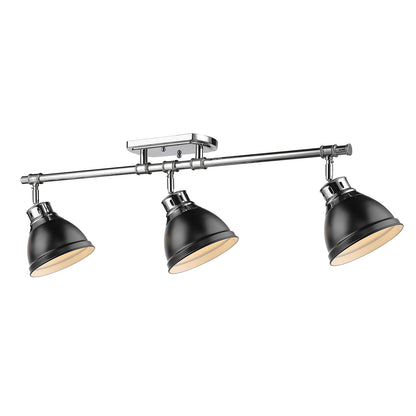 Yep by Golden Lighting Duncan 3-light Semi-Flush Mount in Chrome and Matte Black shade - - Golden Lighting