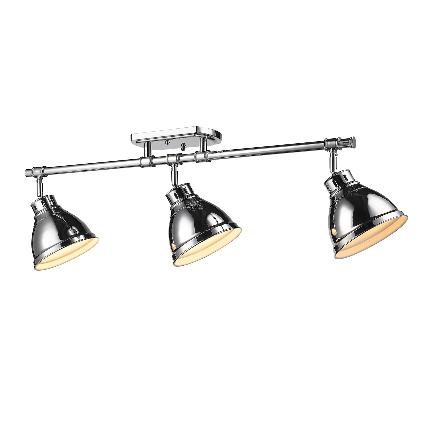 Duncan 3-Light Semi-Flush - Track Light in Chrome with Chrome - Default Title - Golden Lighting
