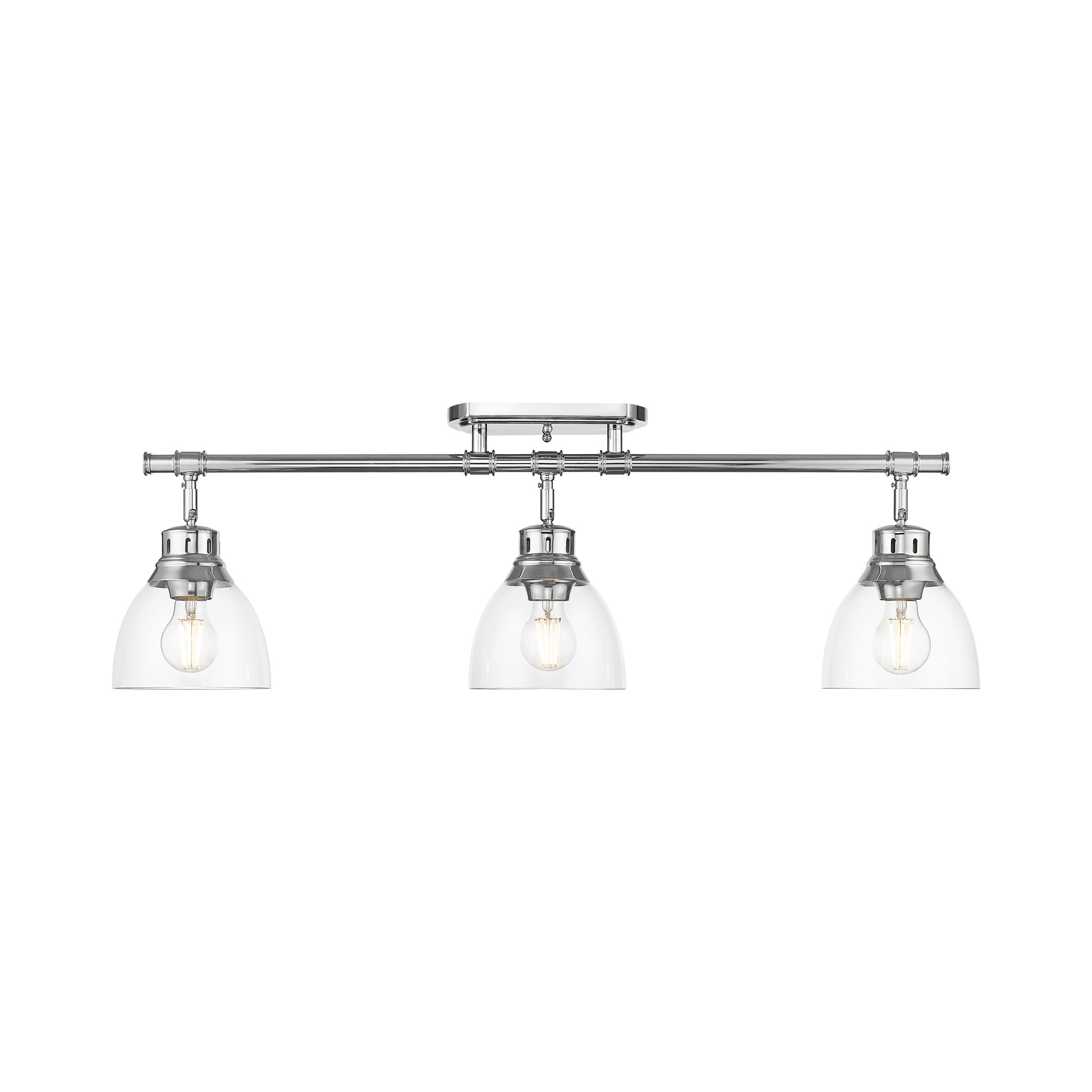 Yep by Golden Lighting Duncan 3-light Semi-Flush Mount in Chrome and Clear Glass - - Golden Lighting