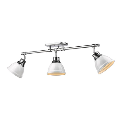 Yep by Golden Lighting Duncan 3-light Semi-Flush Mount in Chrome and White shade - Default Title - Golden Lighting