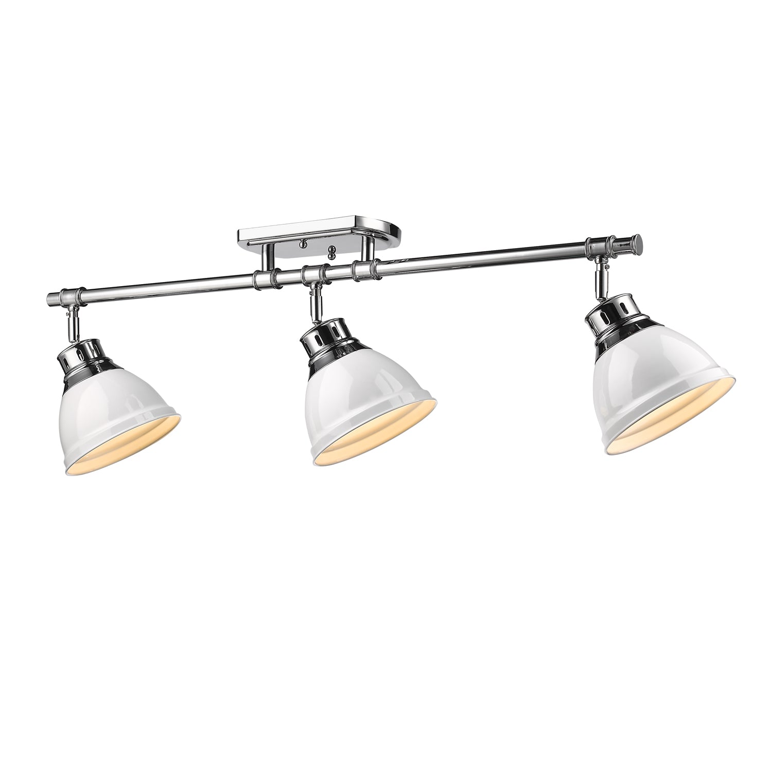 Yep by Golden Lighting Duncan 3-light Semi-Flush Mount in Chrome and White shade - - Golden Lighting