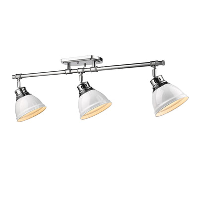 Yep by Golden Lighting Duncan 3-light Semi-Flush Mount in Chrome and White shade - - Golden Lighting