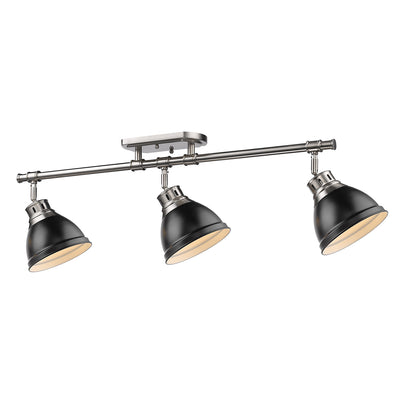Yep by Golden Lighting Duncan 3-light Semi-Flush Mount in Pewter and Matte Black shade - - Golden Lighting