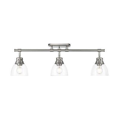 Yep by Golden Lighting Duncan 3-light Semi-Flush Mount in Pewter and Clear Glass - - Golden Lighting