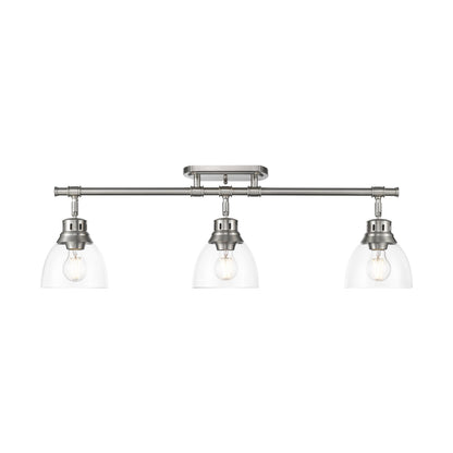 Yep by Golden Lighting Duncan 3-light Semi-Flush Mount in Pewter and Clear Glass - - Golden Lighting
