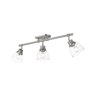 Yep by Golden Lighting Duncan 3-light Semi-Flush Mount in Pewter and Clear Glass - Default Title - Golden Lighting