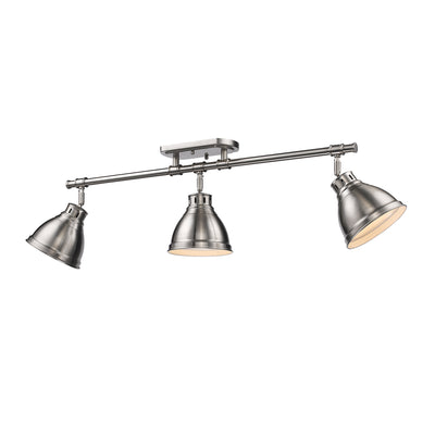 Yep by Golden Lighting Duncan 3-light Semi-Flush Mount in Pewter - Default Title - Golden Lighting