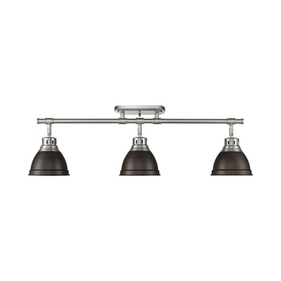 Yep by Golden Lighting Duncan 3-light Semi-Flush Mount in Pewter and Rubbed Bronze shade - Default Title - Golden Lighting