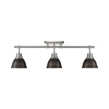 Yep by Golden Lighting Duncan 3-light Semi-Flush Mount in Pewter and Rubbed Bronze shade - Default Title - Golden Lighting