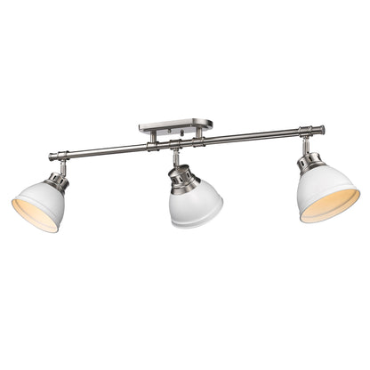 Yep by Golden Lighting Duncan 3-light Semi-Flush Mount in Pewter and Matte White shade - - Golden Lighting