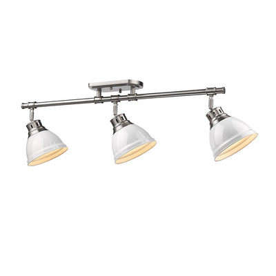 Yep by Golden Lighting Duncan 3-light Semi-Flush Mount in Pewter and White shade - - Golden Lighting