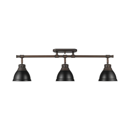 Yep by Golden Lighting Duncan 3-light Semi-Flush Mount in Rubbed Bronze and Matte Black shade - Default Title - Golden Lighting