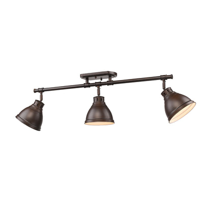 Yep by Golden Lighting Duncan 3-light Semi-Flush Mount in Rubbed Bronze and Rubbed Bronze shade - - Golden Lighting
