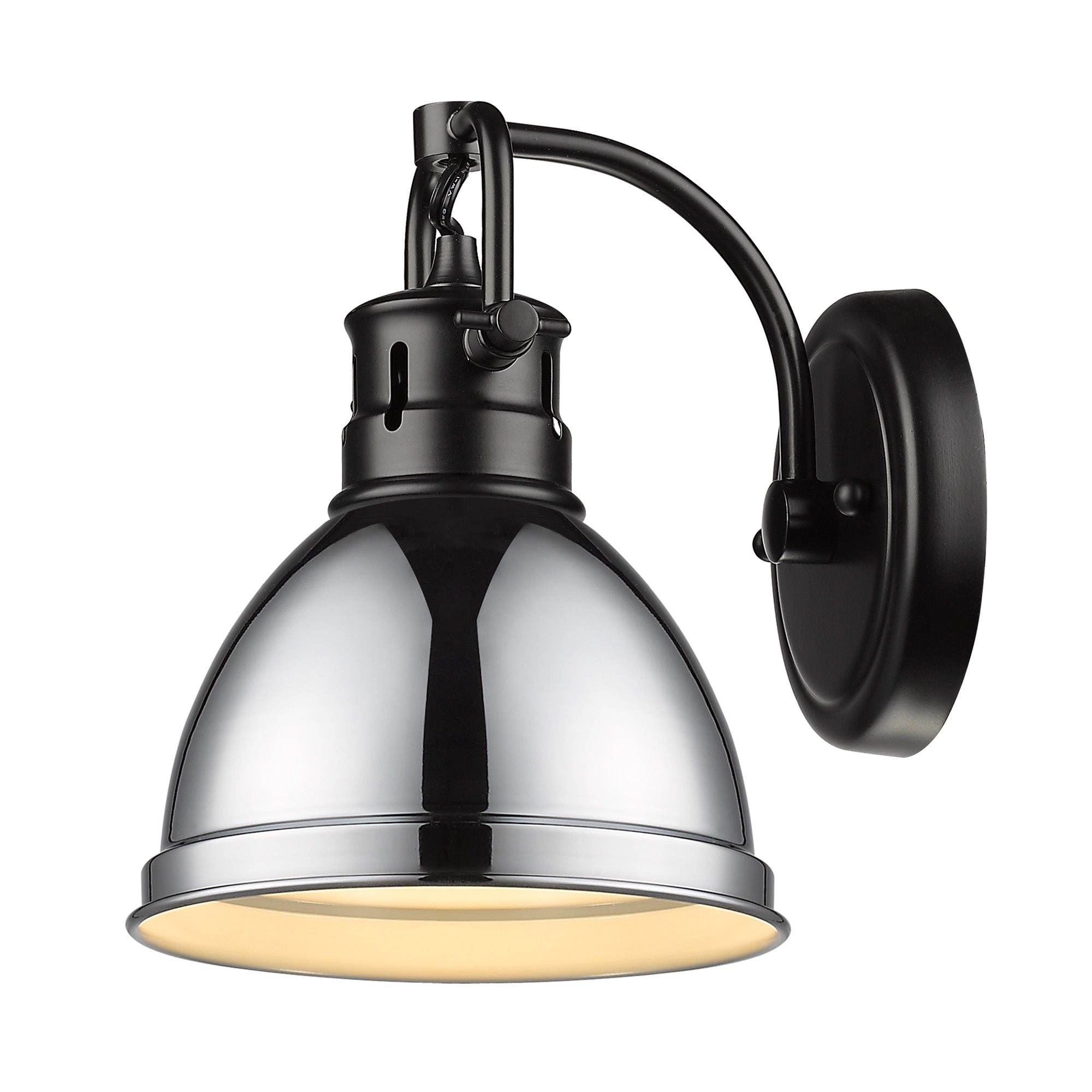Yep by Golden Lighting Duncan 1-light Vanity in Matte Black and Chrome shade - - Golden Lighting