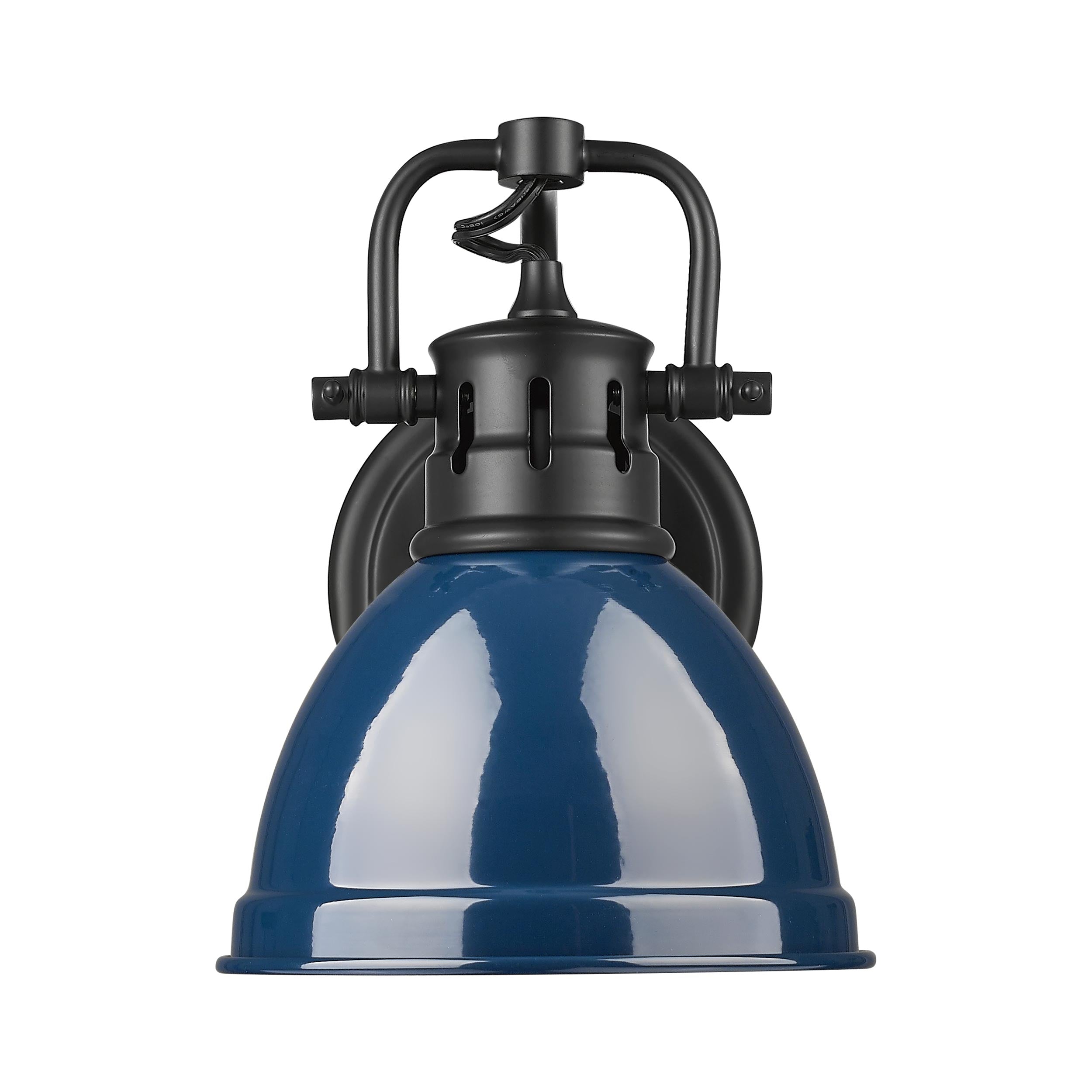 Yep by Golden Lighting Duncan 1-light Vanity in Matte Black and Navy Blue shade - - Golden Lighting