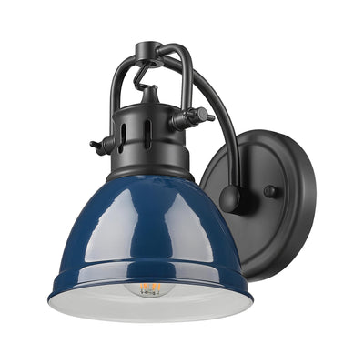 Yep by Golden Lighting Duncan 1-light Vanity in Matte Black and Navy Blue shade - - Golden Lighting